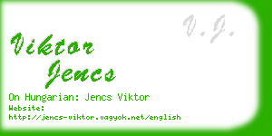 viktor jencs business card